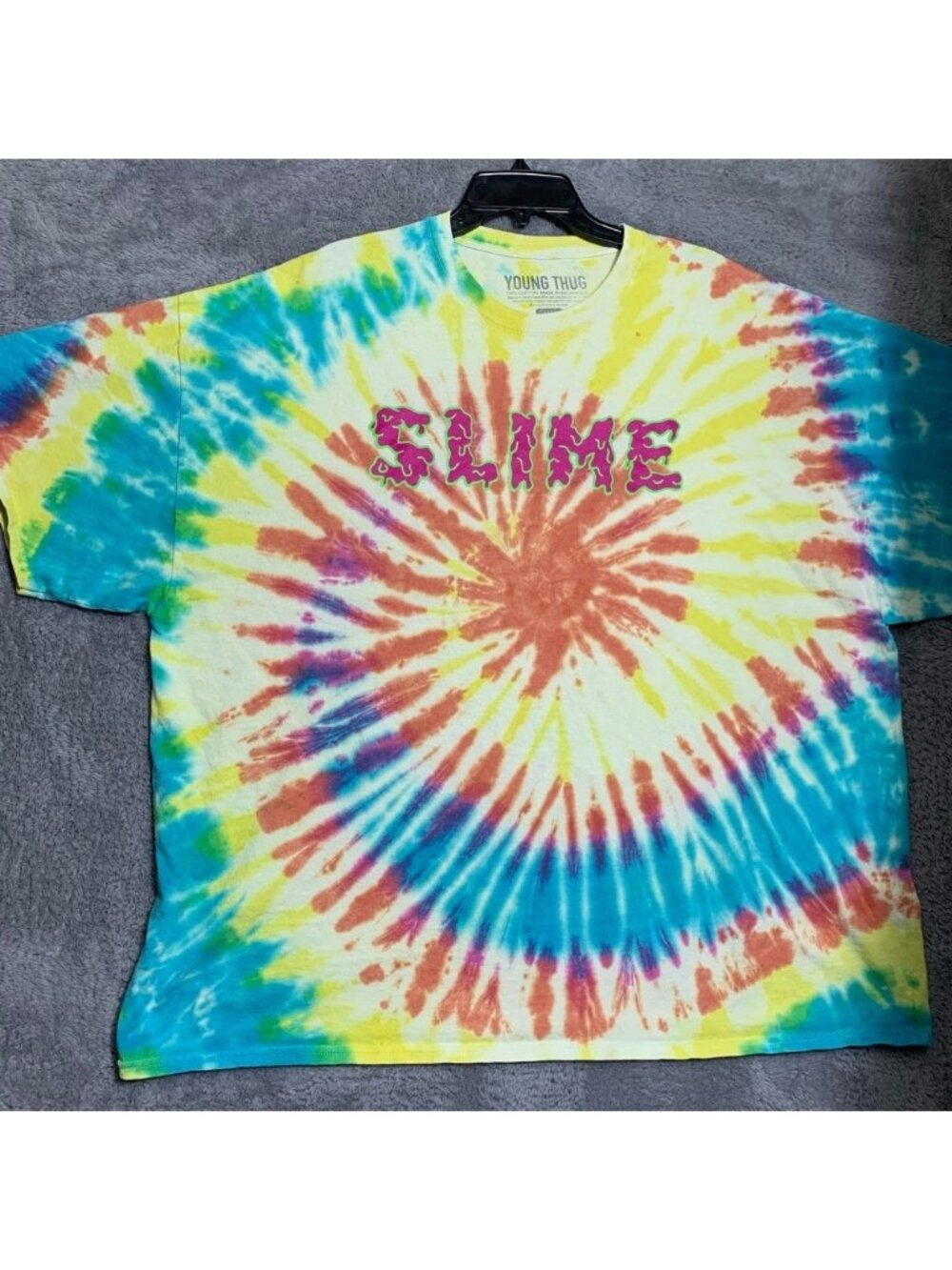 Young Thug Slime T-Shirt Mens 3XL Multi-Color Tie Dye YSL Rap Merch 10030089